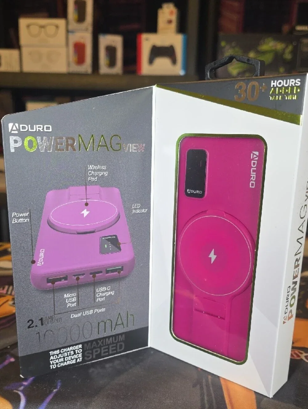 PowerMag View Wireless Portable Power Bank - Purple